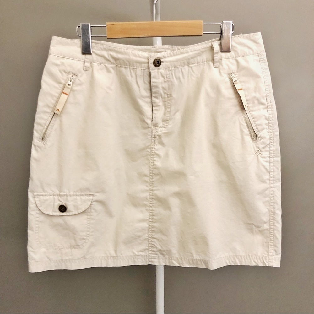 Black Mountain Cream Beige Earthy Minimalist A Line Mini Skirt.